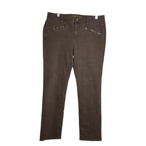 Lauren Jeans Co Premium Straight Leg Jeans Pants Size 12 Brown Zipper Pockets